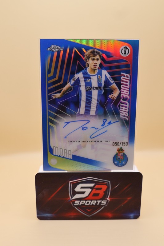 Rodrigo Mora Auto /150 Blue 2025-26 Topps UEFA Future Star Foil #FSA-RM FC Porto