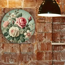 Rustic Rose Aluminum Art 8x8 Inch