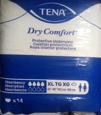 Tena Dry Comfort Protective Adult Underwear XL 4 Packs 14ct Disposable 56 total