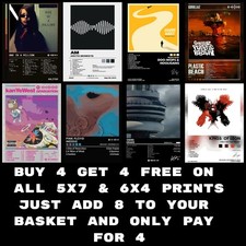 Rock Band Music Album Cover Gifts Posters Prints Wall Art Home Decor-(6x4 & 5x7)