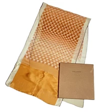 Louis Vuitton Damier Scarf 100% Silk Orange