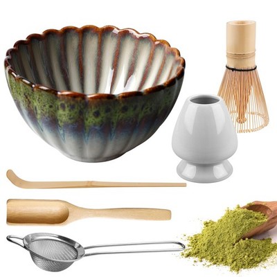 Bamboomn set da tè giapponese Matcha, frullino frullino), colino da tè, cucchiaino, il set