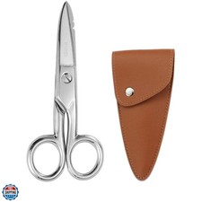 Heavy Duty Electrician Scissors - 5-1/5 Inch Stainless Steel Shears with Notches