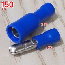 150pcs Blue Insulated Quick Splice Terminals 16-14AWG Wire Bullet Connectors Kit