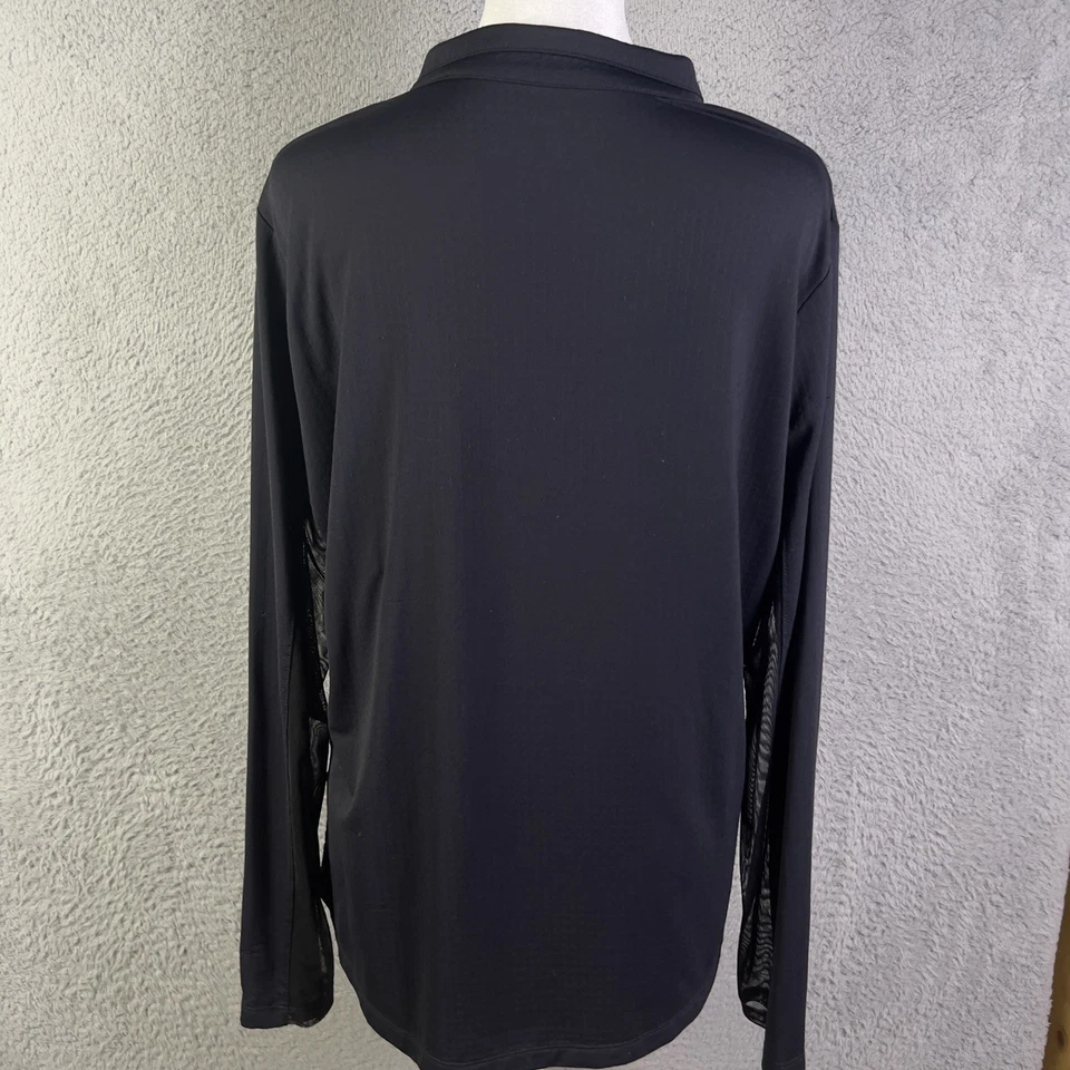 IBKUL Top Mujer L Negro 1/4 Cremallera Rendimiento Manga Larga Malla Pullover Activo Foto 2 de 4