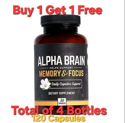 Alpha Brain Dietary Supplement Memory & Focus Support 30  Capsules (2 pack)
