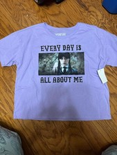 Wednesday Addams Girls NWT Short Sleeve Graphic T-Shirt Size XL