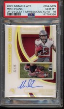 2024 Panini Immaculate MIKE EVANS Cleat Impressions On Card Auto /25 Bucs PSA 10