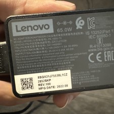 Lenovo 65 W Charger With Full Wall Attachment And Adapter Model Pa   1650  74