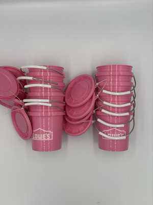 #ad Lowes Mini Pink Bucket With Lids Set Of 10 Free Shipping $45.00