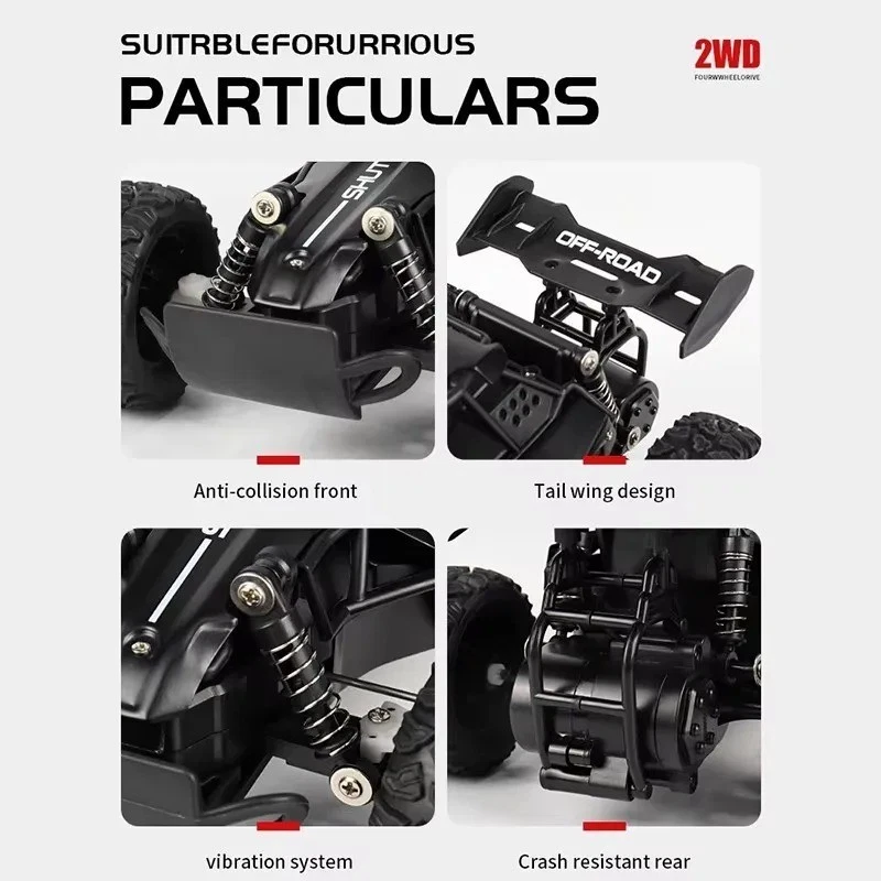 ✅ Voiture Télécommandé DK068 RC Drift Racing 1:16 Alliage & LED Bleu Cyan - Photo 3/4