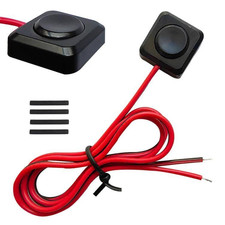 2pcs Momentary Push Button Switch 12V 24V, 20 Inch Prewired Mini Surface Mount