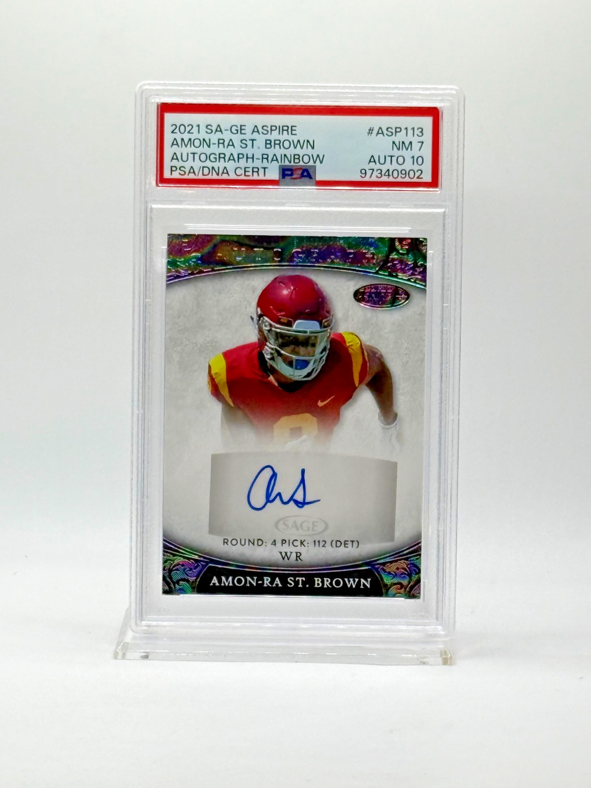 Amon-Ra St. Brown Sage Aspire Autograph #ASP113 Bronze