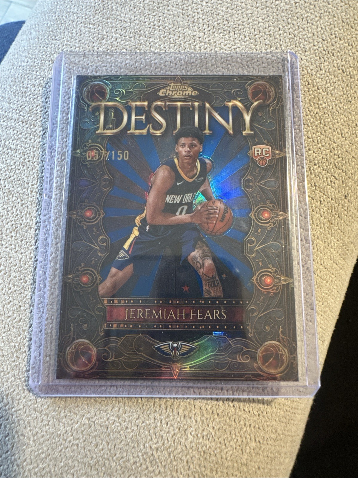 2025-26 Topps Chrome Jeremiah Fears Destiny Insert Blue Rookie Card 57/150 Pels