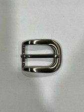 Solid Brass Satin Nickel Belt Buckle Made in Italy Fits 0.98" Belt Strap