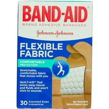 2 Pack Band-Aid Flexible Fabric Bandages, Assorted Sizes, 30 Ct