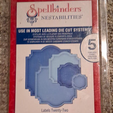 Spellbinders Nestabilities Labels Twenty-Two Cutting Dies Die Templates Set of 5