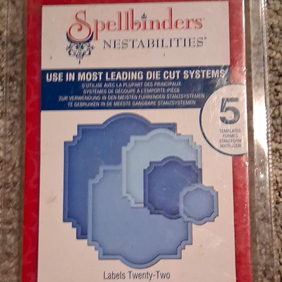 Spellbinders Nestabilities Labels Twenty-Two Cutting Dies Die Templates Set of 5