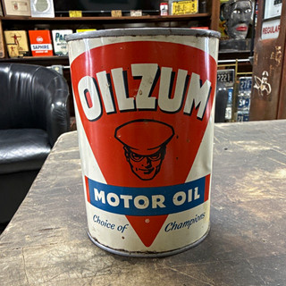 Oilzum Motor Oil 1 Quart Can SAE 10W Gas & Oil Theme White Red Blue