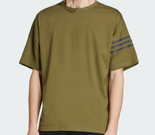 Size XL - adidas Neuclassics Olive Tee | 3-Stripes on one Sleeve Relaxed T-Shirt