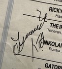 1985 WWF WRESTLING LINEUP CARD HAND SIGNED BY THE BULLDOGS, JYD, SHEIK +2 MORE! — photo 4