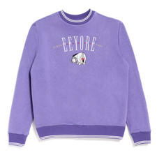 Disney Winnie The Pooh Eeyore Purple Embroidered Pullover Sweatshirt Size S New