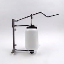 Art Deco Single Handle Soap Dispenser 1950s Opaline Glass Brass Chrome Plated Wall Mounted