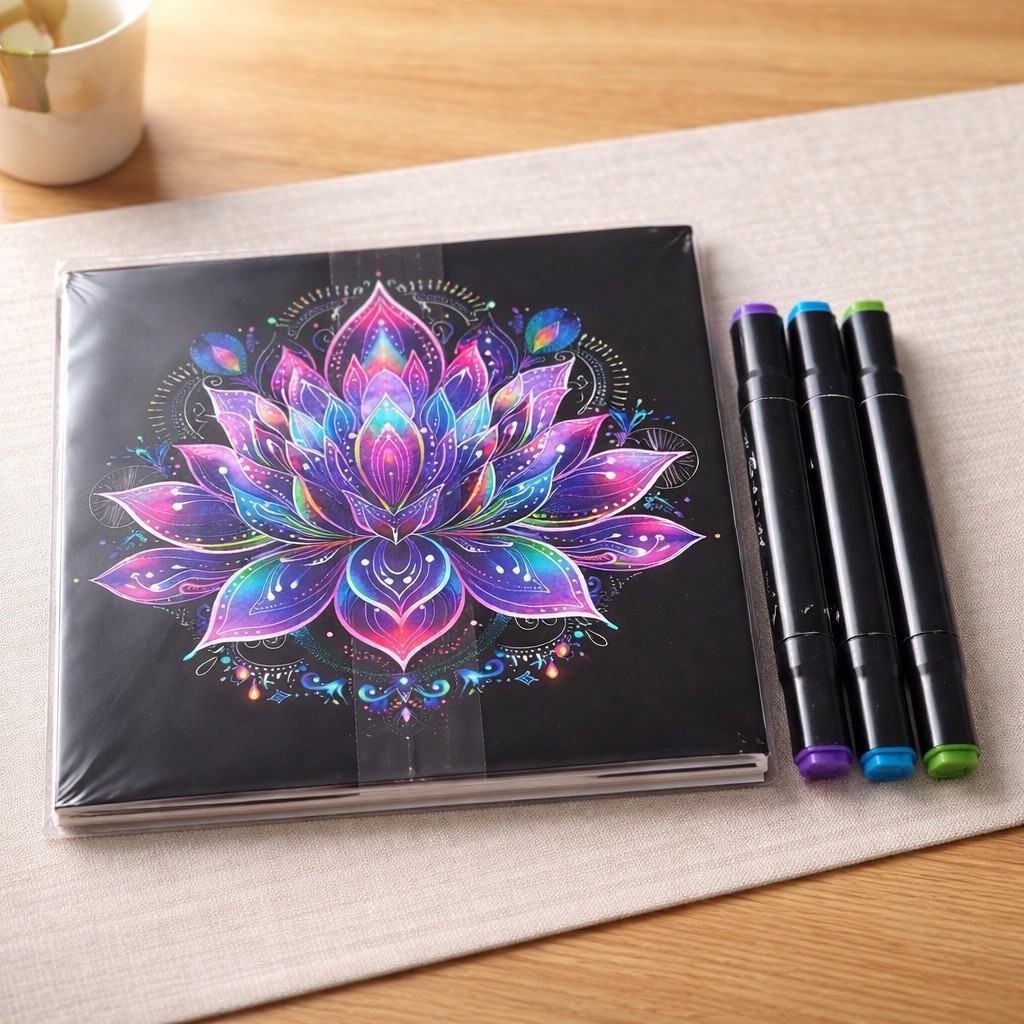 Dual Tip Set With Adult Coloring Book Art Kit