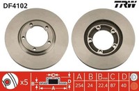 2 X Bremsscheibe TRW DF4102 FüR Hyundai H-1/Starex Bus