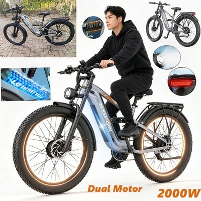 Doppelmotor 2000W ebike 27.5'' 50km/h E-Mountainbike LG AKKU 20AH Elektrofahrrad