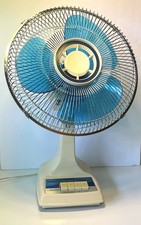 Vtg 1980s TATUNG blue/almond fan LC-12 3-spd ...