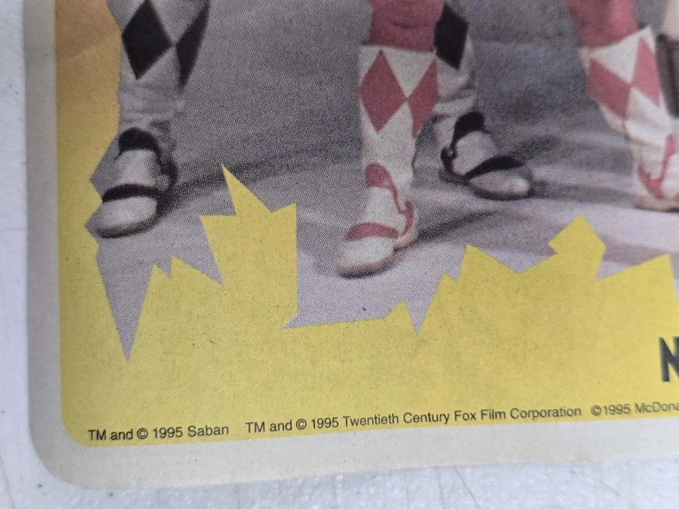 Hoja de actividades vintage 1995 Mighty Morphin Power Rangers La película McDonald's Un Foto 2 de 4