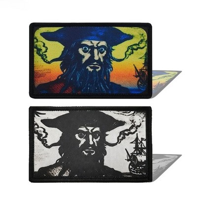Vintage Blackbeard Edward Teach Klett Patch Pirat für Taktik Mütze Tasche