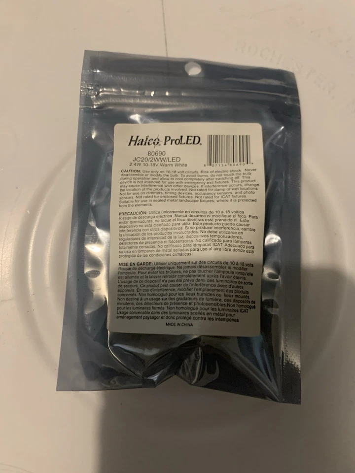 Halco 80690 Halogen Replacement JC20 2.4W 2.4 Watt LED 10-18V Warm White 18507 - Image 2 of 3