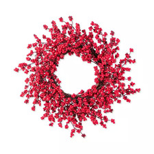 25 In. D Red Berries Unlit Artificial Christmas Wreath