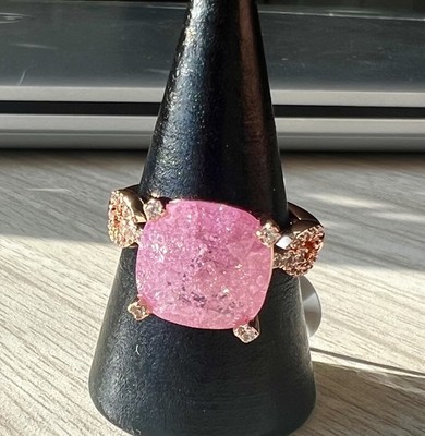 Bomb Party OG rosa Eiskristall auf Roségold Ringgröße 7 - himmlische Ausrichtung 