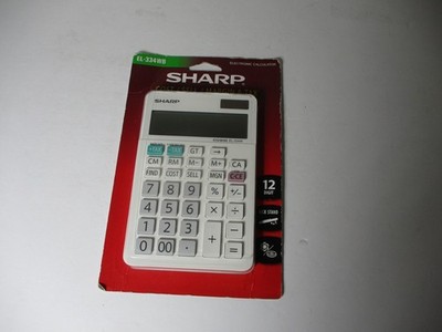 Sharp 12 digit CALCULATOR Solar Powered LCD Extra Large Display EL-334WB NEW!