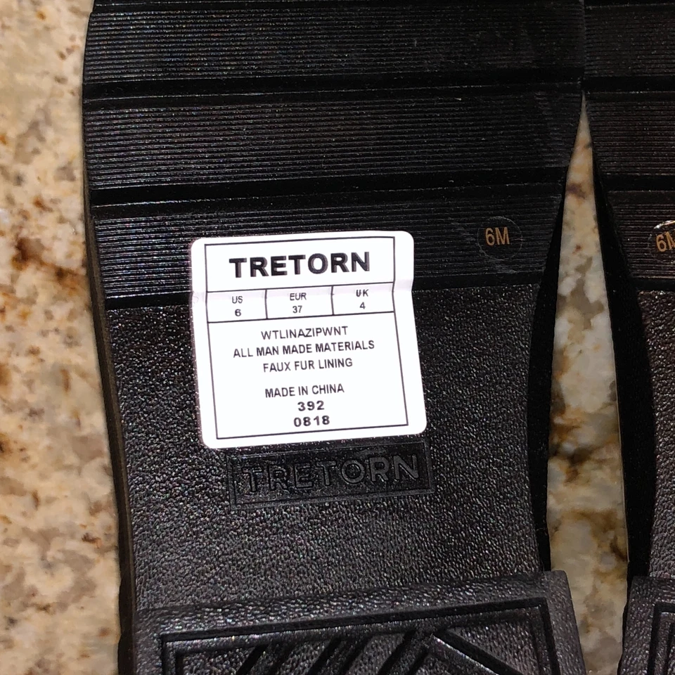 Botas de goma TRETORN Lina con cremallera forradas de piel sintética cortas lluvia nieve oliva negras para mujer 6 Foto 4 de 4