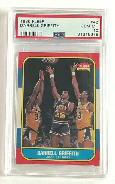 1986 Fleer Basketball #42 Darrell Griffith PSA 10 GEM MINT LOW POP