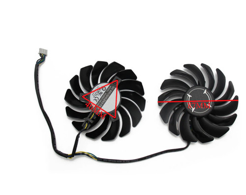Pair Fans Cooling Fans For AMD MSI RX470 RX480 RX570 RX580  ARMOR PLD09210S12HH - Picture 11 of 12