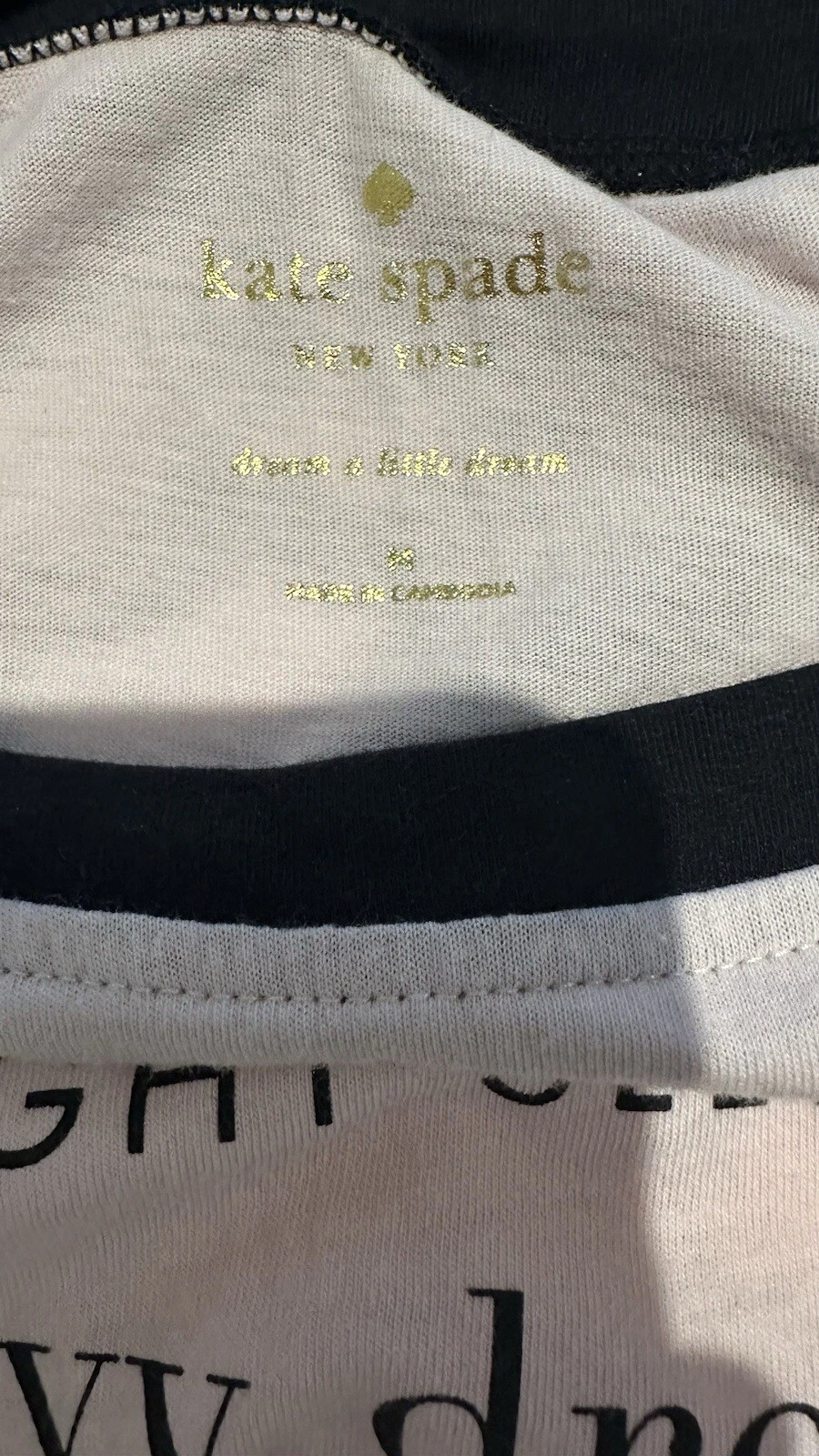 Camicia da notte Kate Spade nera per favore non disturbare rosa (2) taglia M