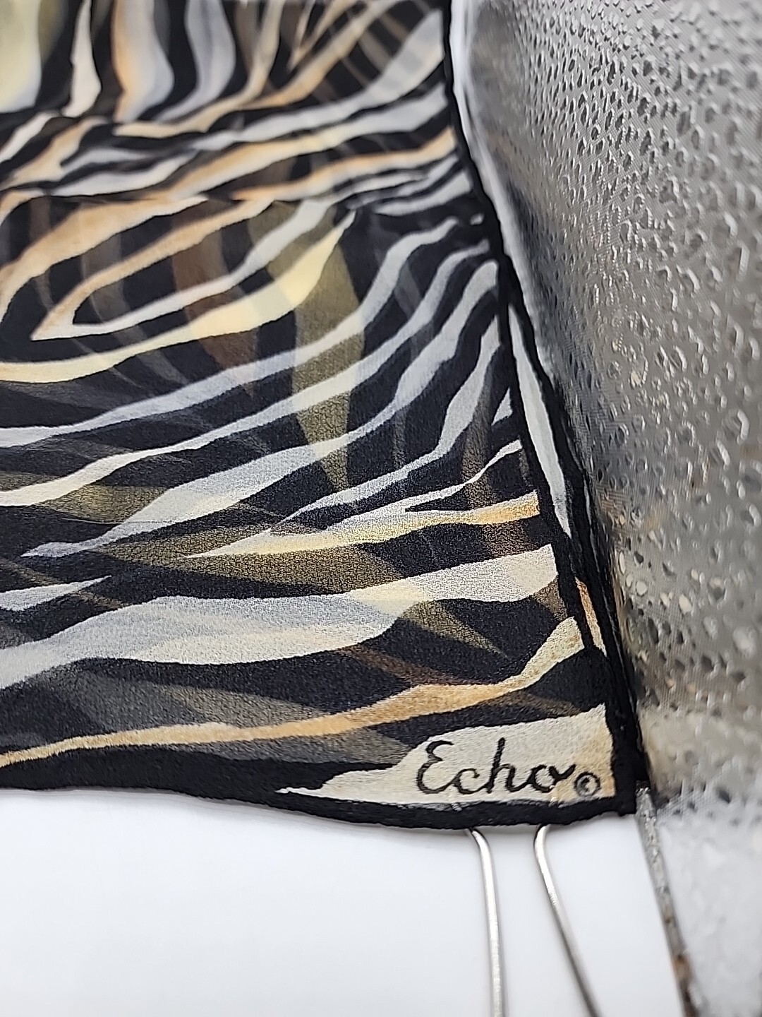 Vintage Scarf Signed Echo Rectangular Animal Prin… - image 6