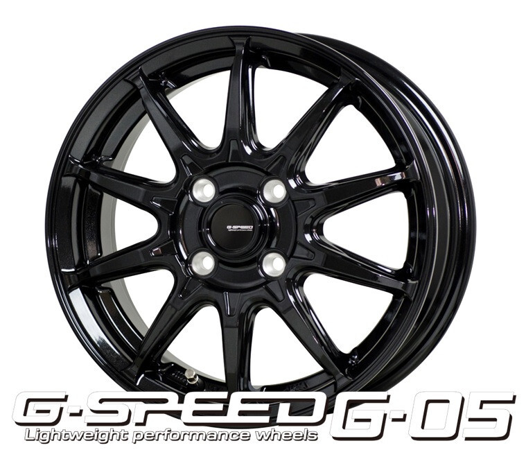 4x G.SPEED G05 14x4.5 +45 4x100 MBK Black Light Track Rims