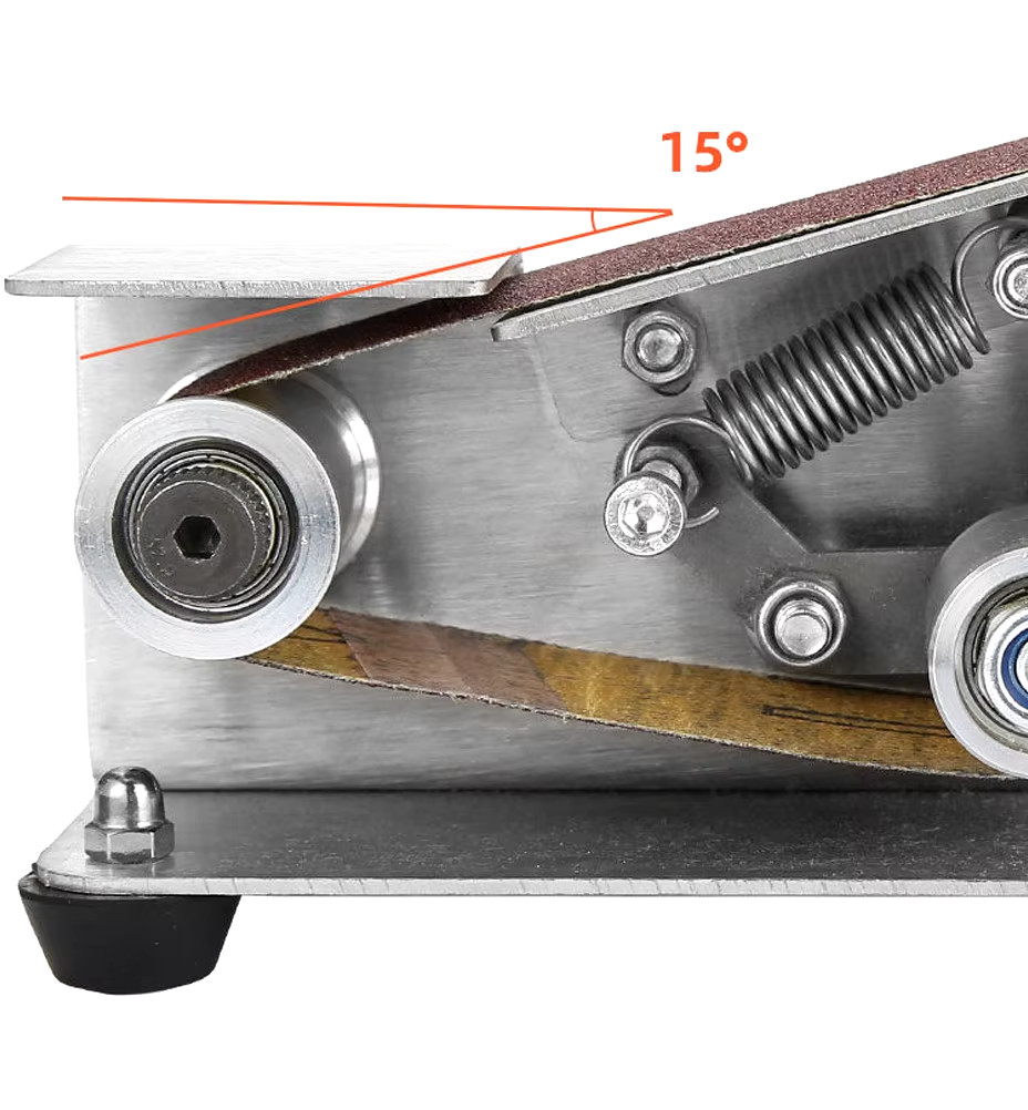 Mini Levigatrice a Nastro Elettrica 110v/220v Lucidatrice Smerigliatrice - Miniatura 5