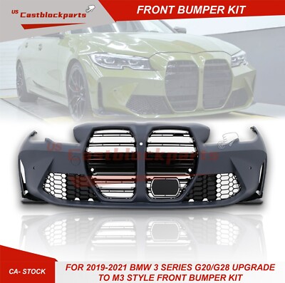Front Bumper For BMW 3 series 19-21 G20 G21 Upgrade To 2022 M3 M4 Style ...