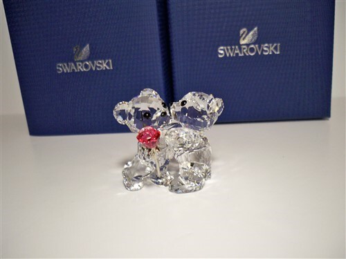 彫刻・オブジェ Swarovski kurs bear A rose for you Swarovski Kris Bear A Rose with Love | Swarovski Crystals