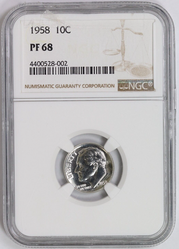 1958 NGC US Mint 5-Coin Silver Proof Set Solid High Grade PF68 - Picture 7 of 12