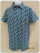 jersey polo men's LG or SM shirt Navy Blue w palms SUPIMA COTTON All in Motion