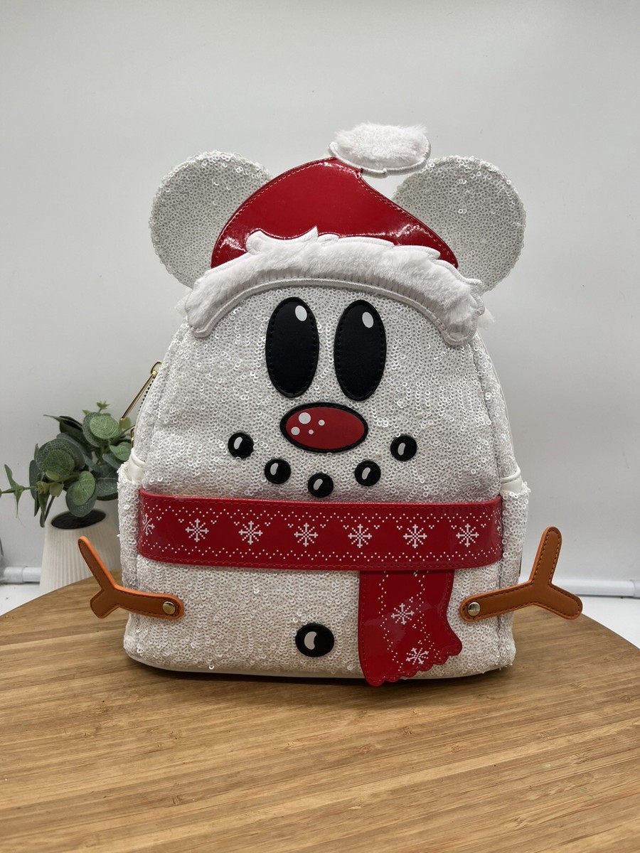 Loungefly Disney Mickey Mouse Snowman White Sequin Mini  display picture 1