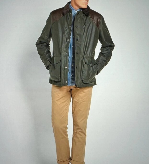 Barbour x Land Rover Mens Espionage Sage Green Wax Thick Fleece